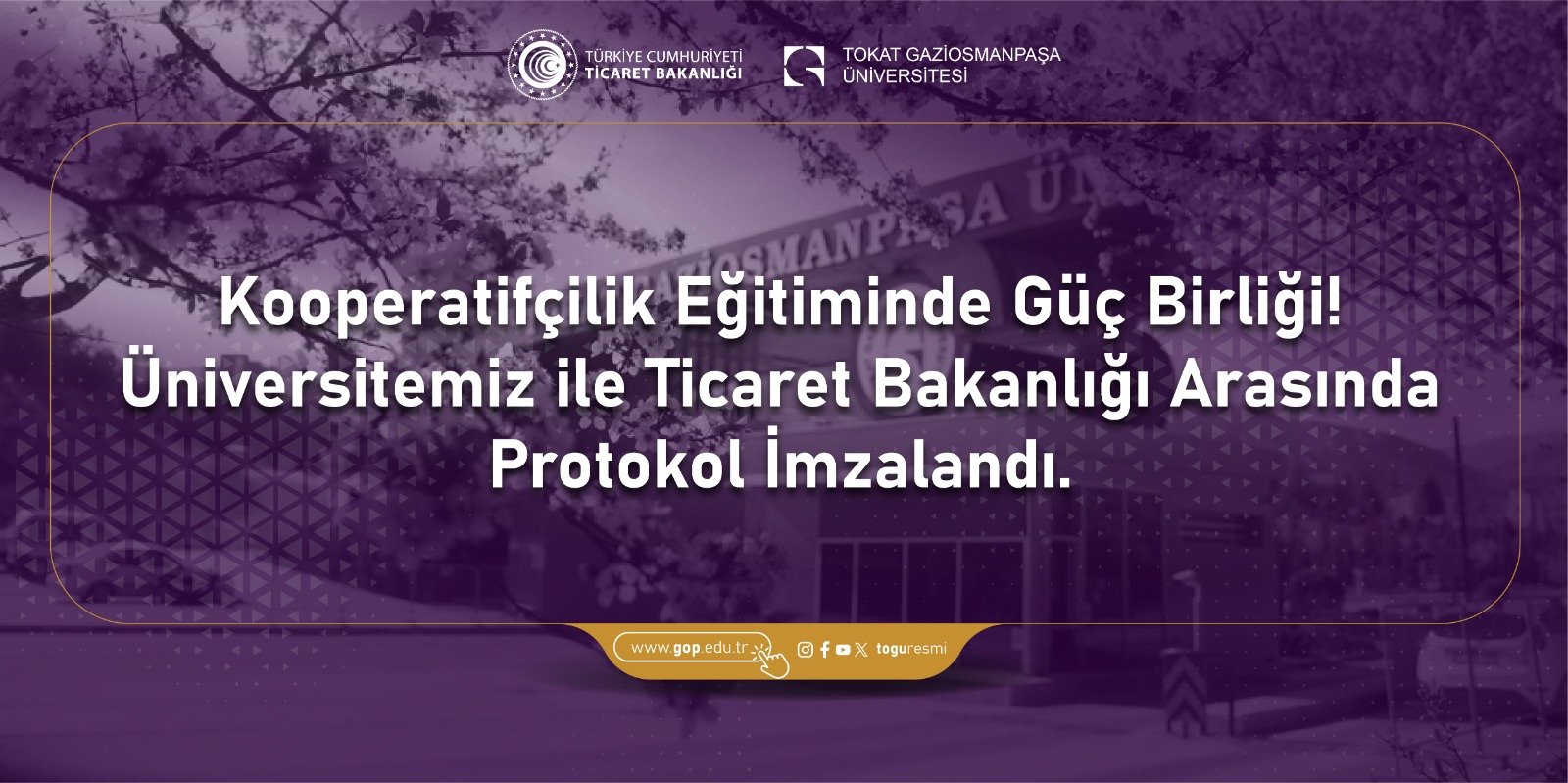 Tokat Gaziosmanpaşa Üniversitesi, Kooperatif Eğitiminde Yetkili Kurum Oldu