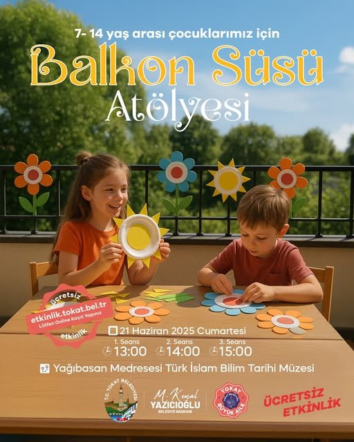 Yağıbasan Medresesi’nde Renkli Atölye: 7-14 Yaş Çocuklar İçin Balkon Süsü Etkinliği