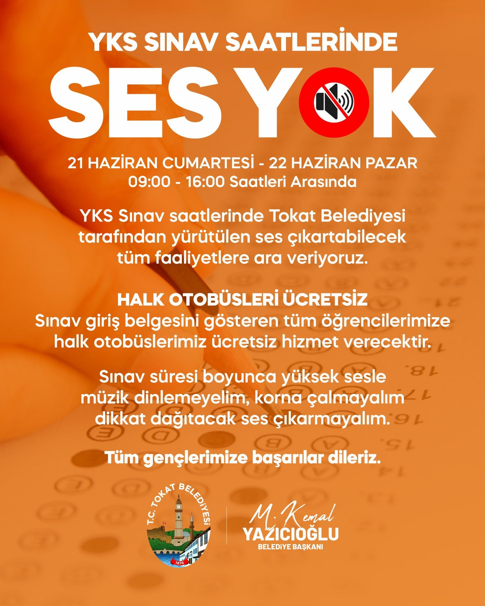 Tokat Belediyesi'nden YKS Sessizliği: Gençler İçin Tüm Faaliyetler Durduruldu!